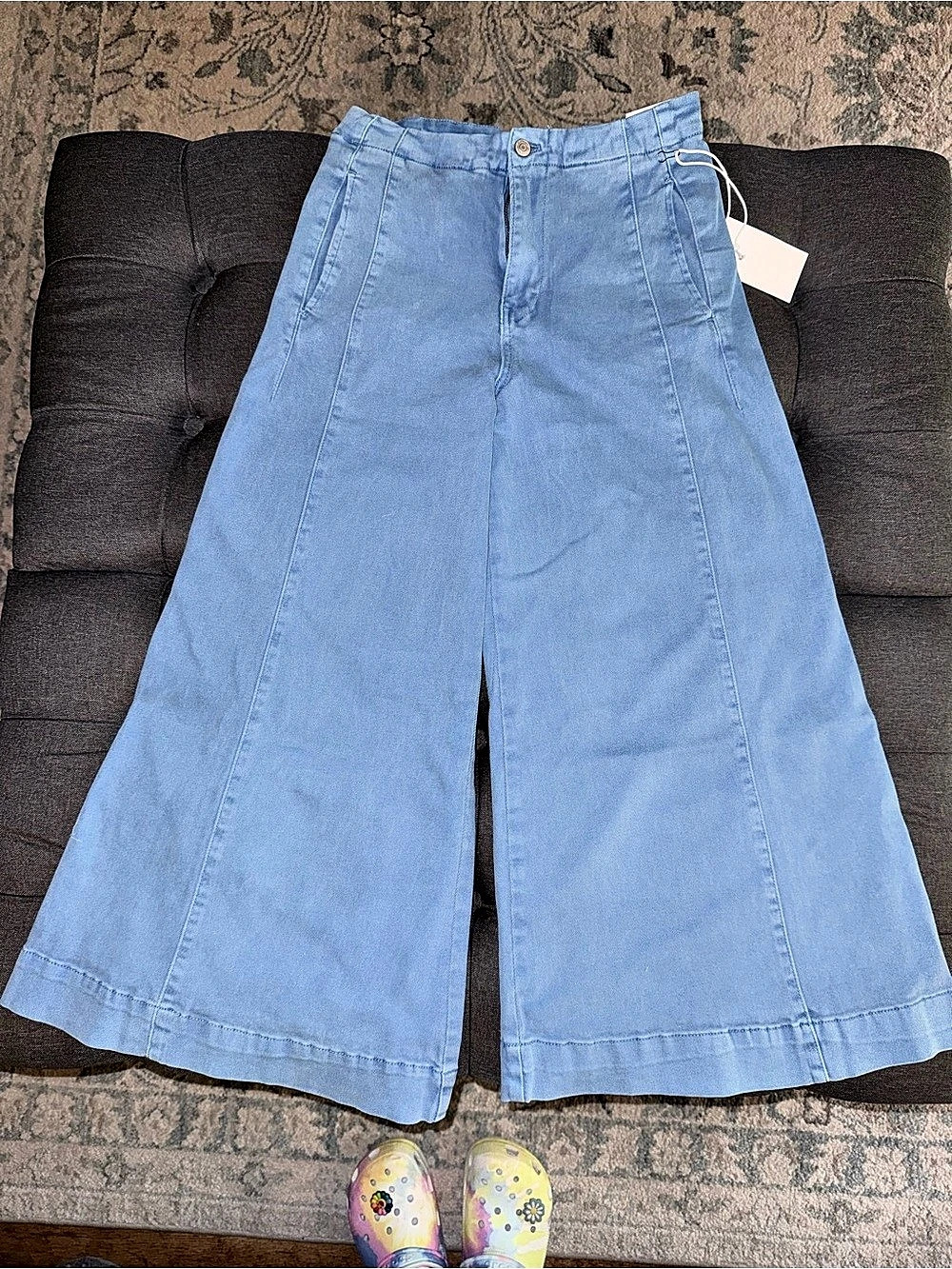 Zenana Wide Leg Pants in Blue Size Medium NWT